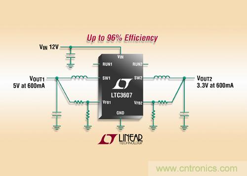 照片說明：15V、雙輸出 600mA 單片同步降壓型穩(wěn)壓器