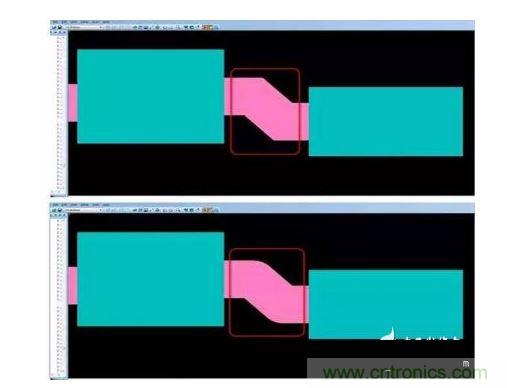 有效的PCB 設(shè)計工具會自動考慮用于繪制形狀的線型，以計算準(zhǔn)確的線條寬度，幫助您輕松創(chuàng)建尖拐角。