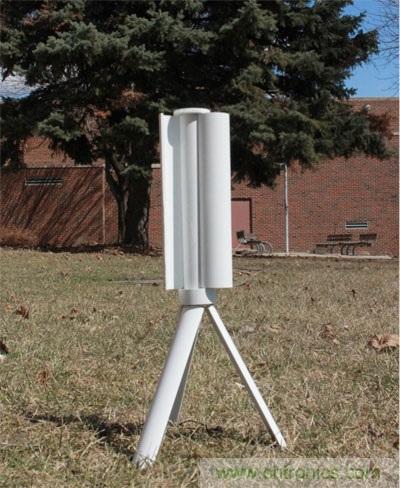 圖3：Skajaquoda的便攜式風力發電機Trinity，能產生15V的電源并儲存于內置15,000mAh鋰聚合物電池中。